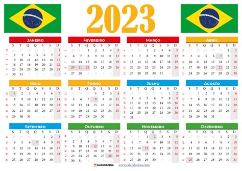 calendário 2023 com feriados para imprimir